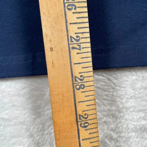 Perruzo Men's Navy Blue Stretch Polo Shirt L Embellished Collar Short Sleeve - Picture 6 of 6